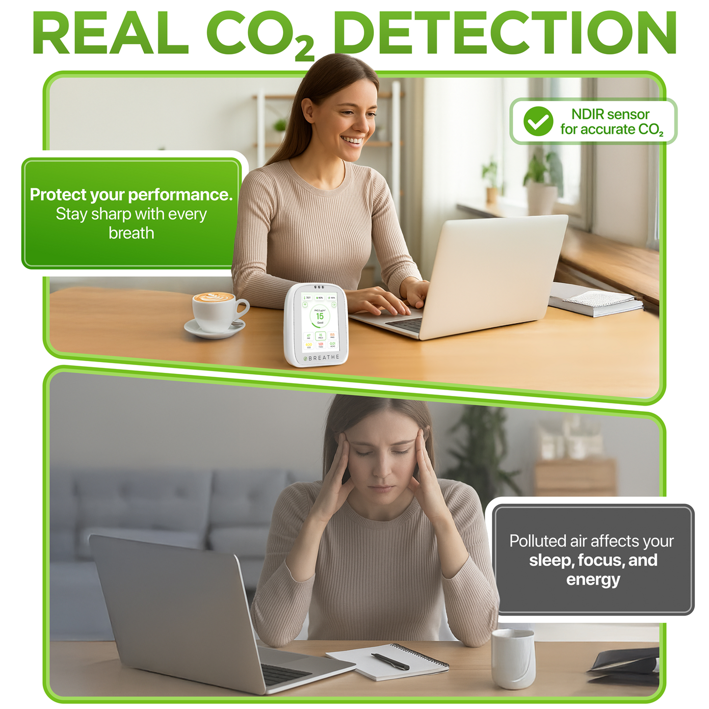 BREATHE Airmonitor Plus Smart Air Quality Monitor